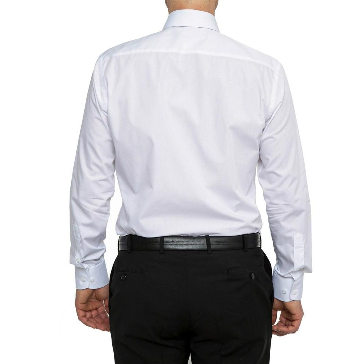 VANDINE - Camisa Lisa Blanca Cuello Nova Etiqueta Negra VANDINE