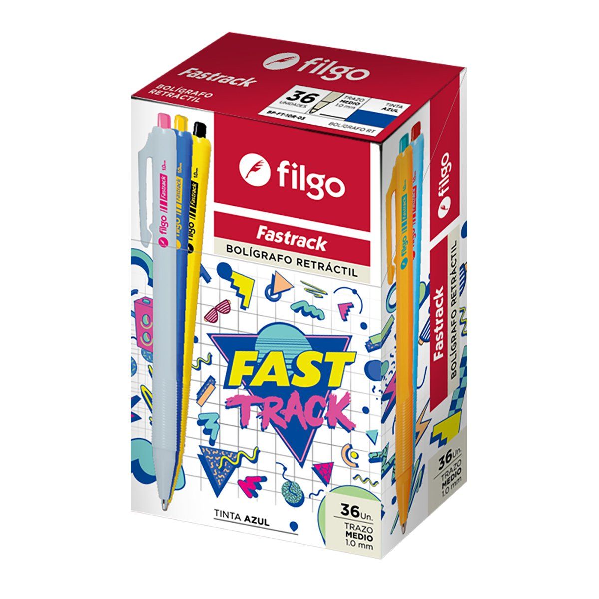 FILGO - Lápices retráctil Fastrack 1.0 / Caja 36 azul