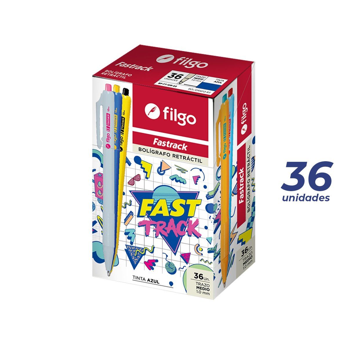 FILGO - Lápices retráctil Fastrack 1.0 / Caja 36 azul