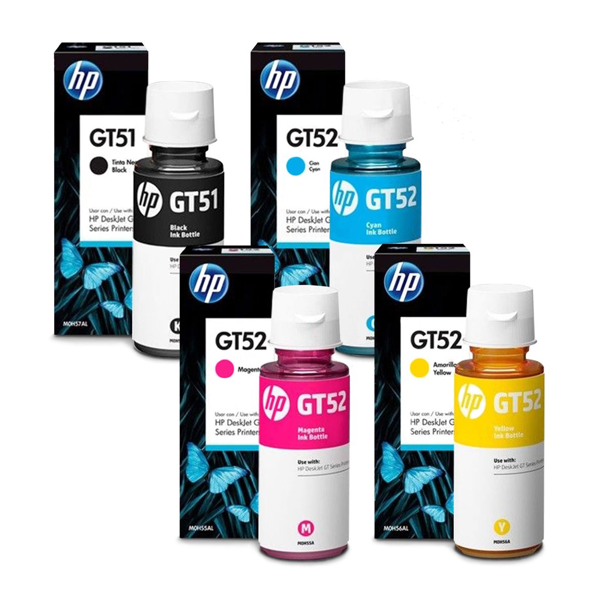 HP - 4 Tintas Genuinas Hp Gt53 Gt52 Bcmy Ink Tank Series
