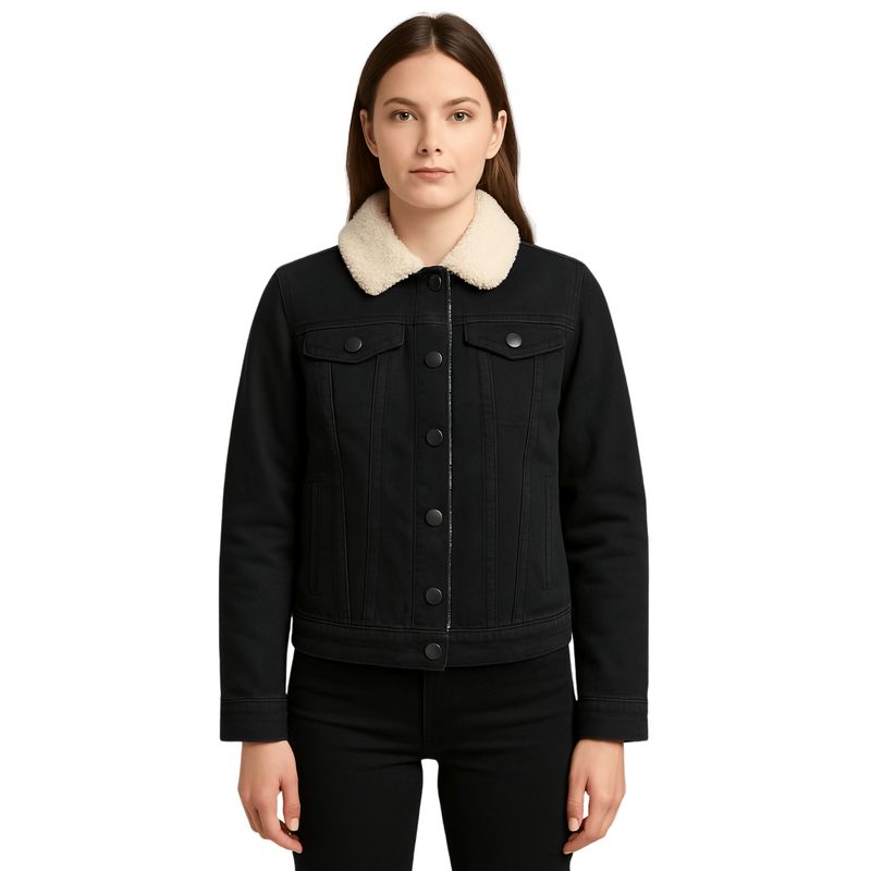 D'JOE - Chaqueta Mezclilla Jeans Chiporro Sherpa Mujer