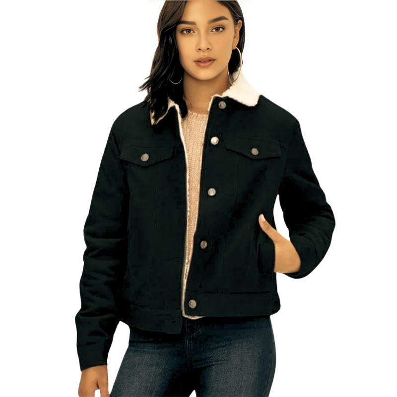 D'JOE - Chaqueta Mezclilla Jeans Chiporro Sherpa Mujer