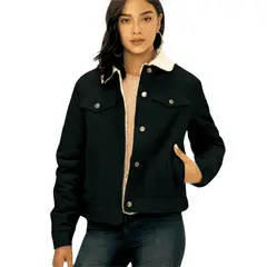 D'JOE - Chaqueta Mezclilla Jeans Chiporro Sherpa Mujer