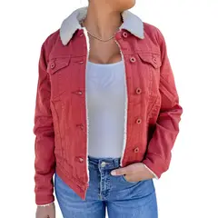 D'JOE - Chaqueta Mezclilla Jeans Chiporro Sherpa Mujer
