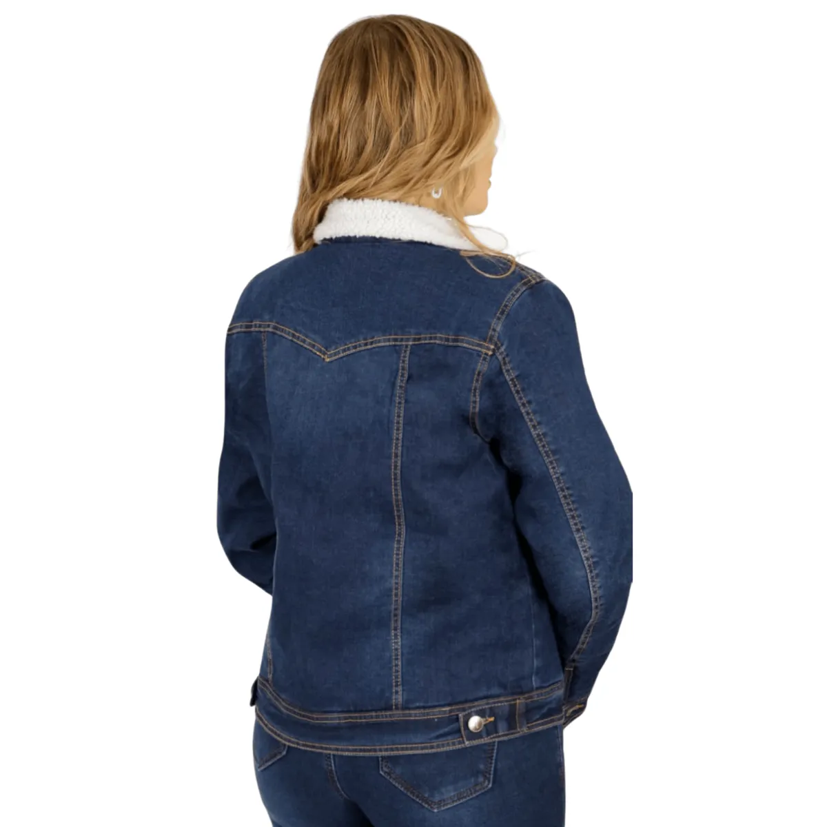 D'JOE - Chaqueta Mezclilla Jeans Chiporro Sherpa Mujer