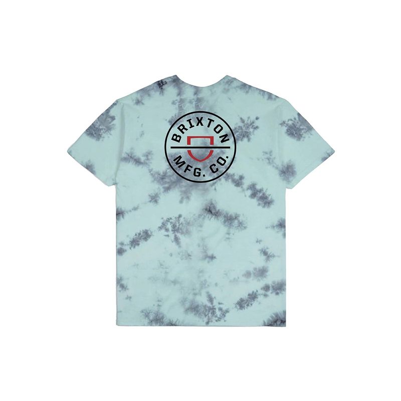 BRIXTON - Polera Men Crest II Teal Black Cloud Wash BRIXTON