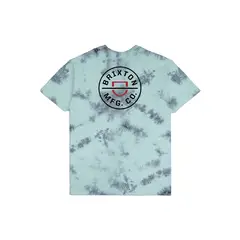 BRIXTON - Polera Men Crest II Teal Black Cloud Wash