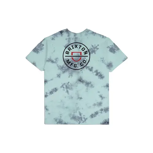 BRIXTON - Polera Men Crest II Teal Black Cloud Wash