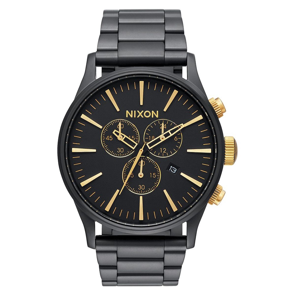 NIXON - Reloj Sentry Chrono Matte Black Gold Nixon NIXON