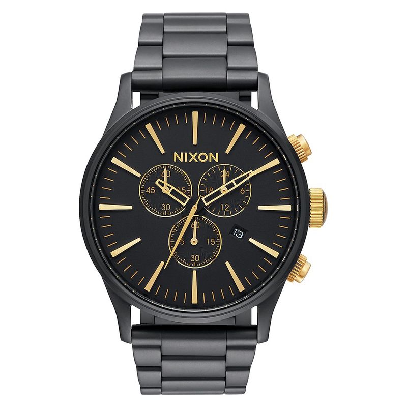 NIXON - Reloj Sentry Chrono Matte Black Gold Nixon NIXON