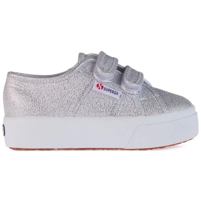 Zapatilla 2730 Kids Straps Lame Grey Silver