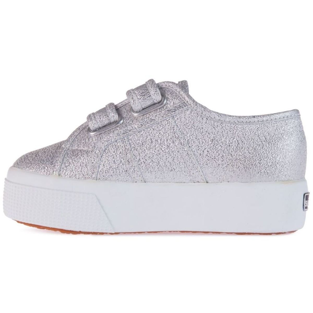 SUPERGA - Zapatilla 2730 Kids Straps Lame Grey Silver Superga