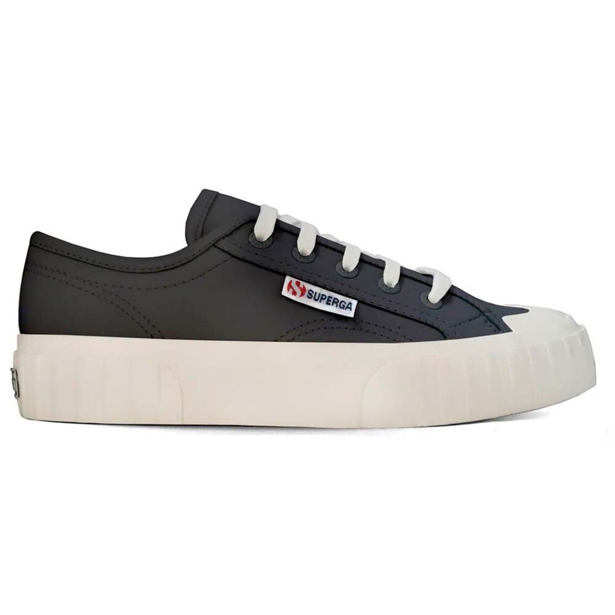 SUPERGA - Zapatilla 2630 Stripe Vegan Faux Black White
