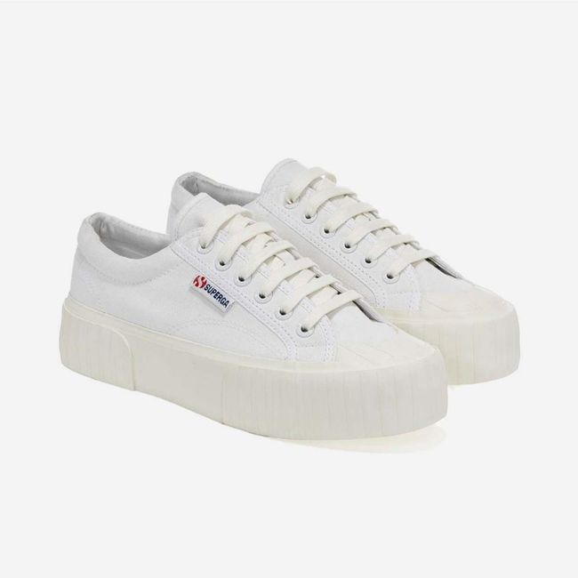 SUPERGA - Zapatilla 2631 Stripe Platform White White SUPERGA