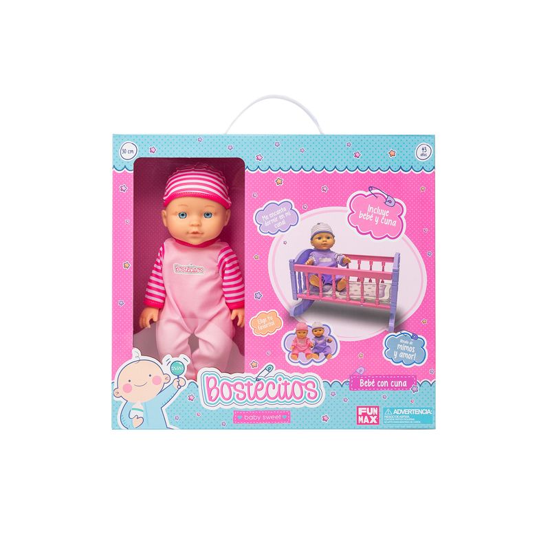 BOSTECITOS - Muñeca Bebe De Juguete Bostecitos Con Cuna BOSTECITOS