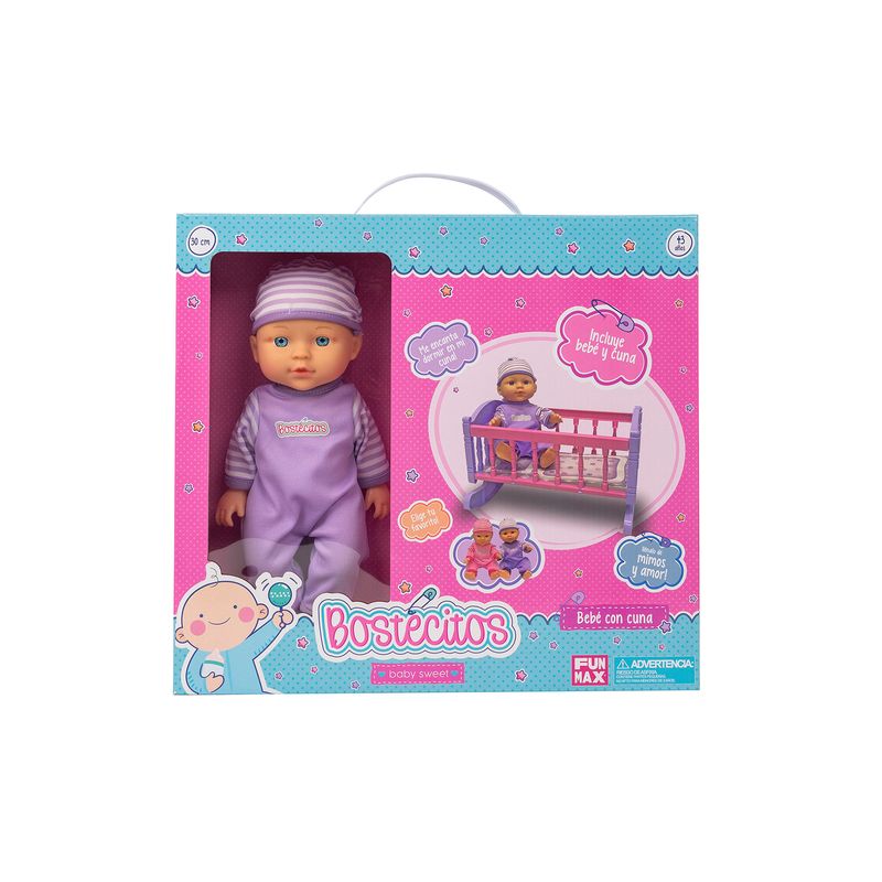 BOSTECITOS - Muñeca Bebe De Juguete Bostecitos Con Cuna BOSTECITOS