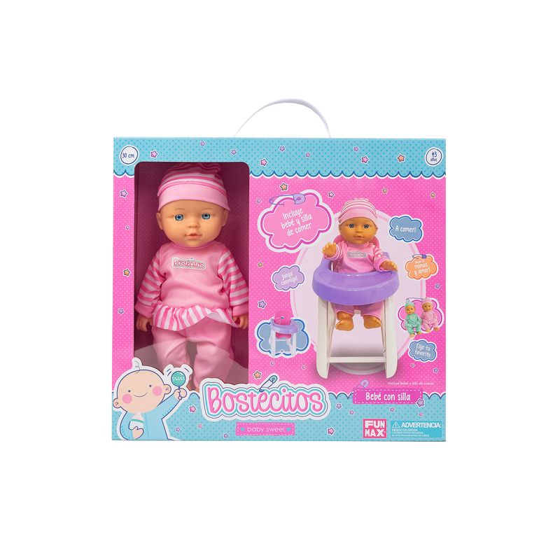 BOSTECITOS - Muñeca Bebe De Juguete Bostecitos Con Silla BOSTECITOS