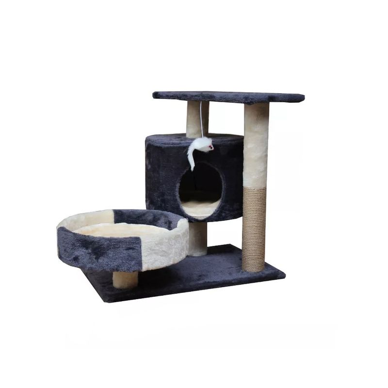 GENERICO - Rascador Para Gato Cueva Camita 52 Cm. + Raton