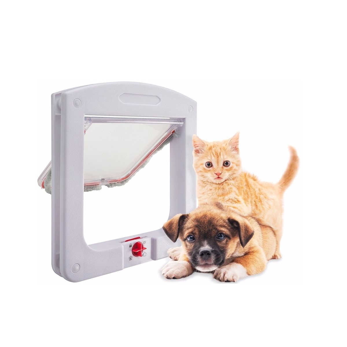 GENERICO - Puerta Mascota Para Gatos y Perros 15x15 Cms