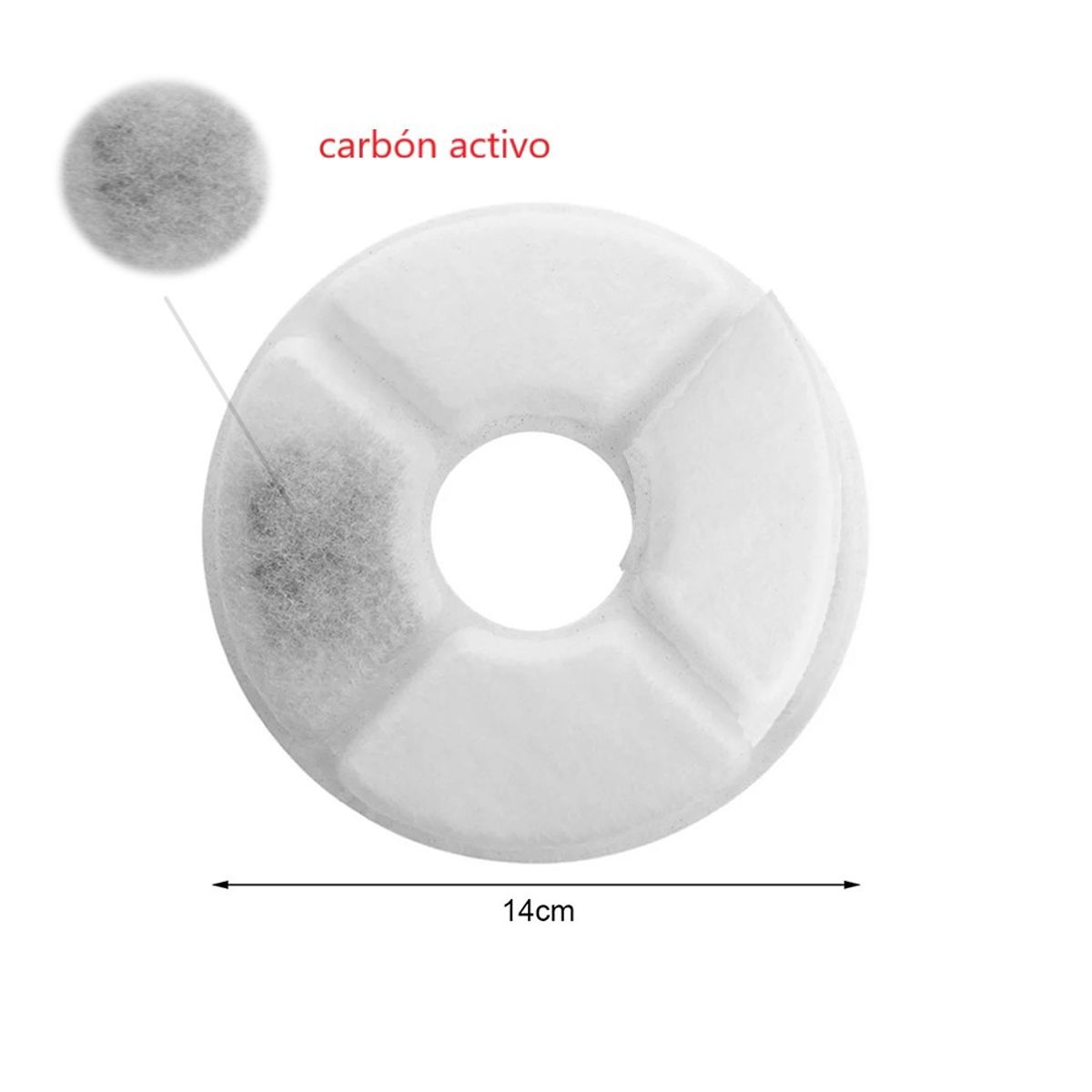 MUNDO ONLINE - Pack Filtro Fuente Agua Bebedero Mascota 4 Unidades