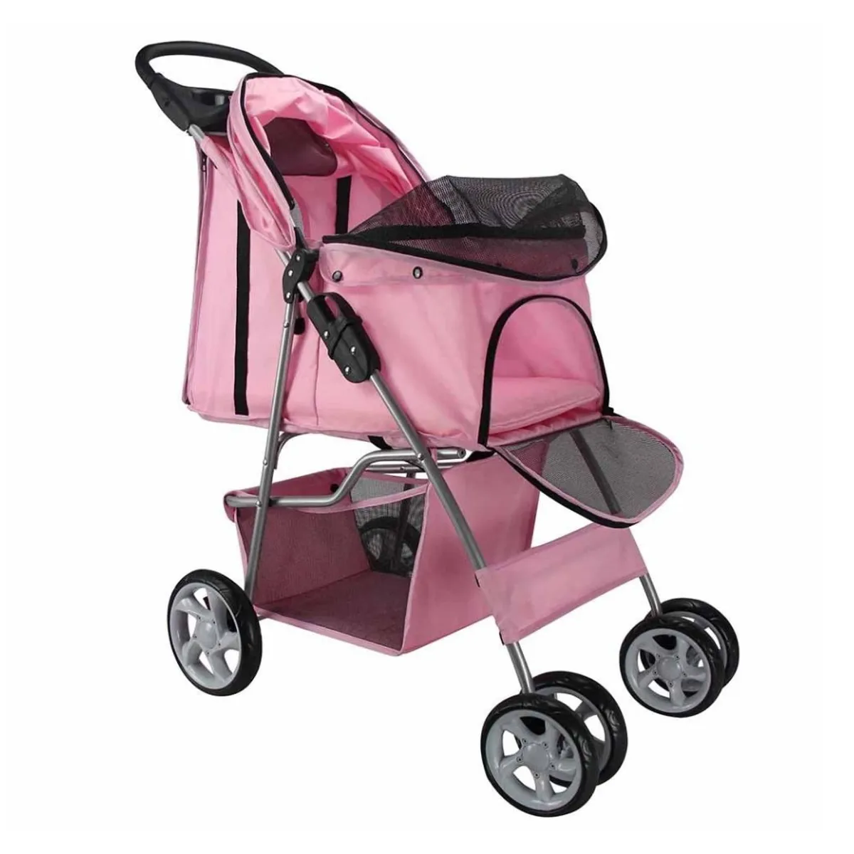 GENERICO - Coche Paseo Mascota Plegable Portatil 4 Ruedas