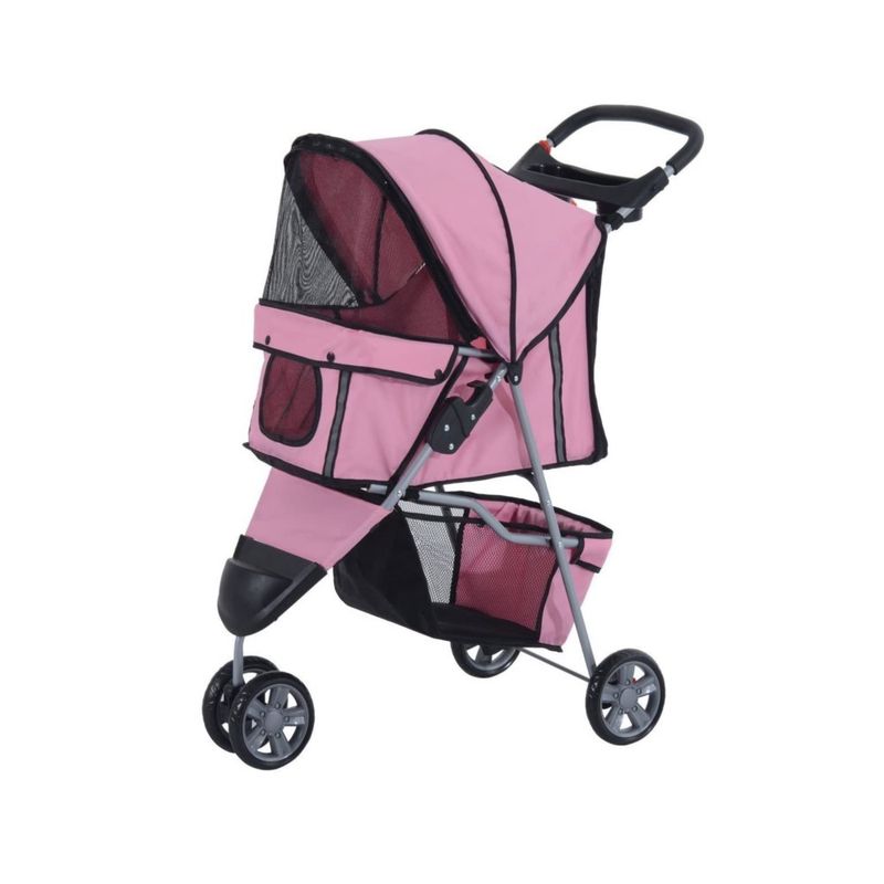 GENERICO - Coche Paseo Mascota Plegable Portatil 3 Ruedas