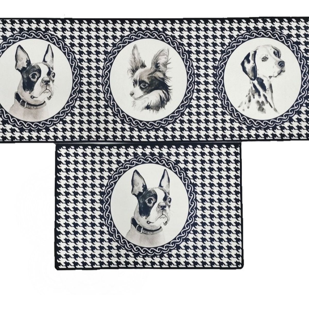 BJ HOGAR - Set 2 Alfombra Bajada Piso Antideslizante 3 Perros