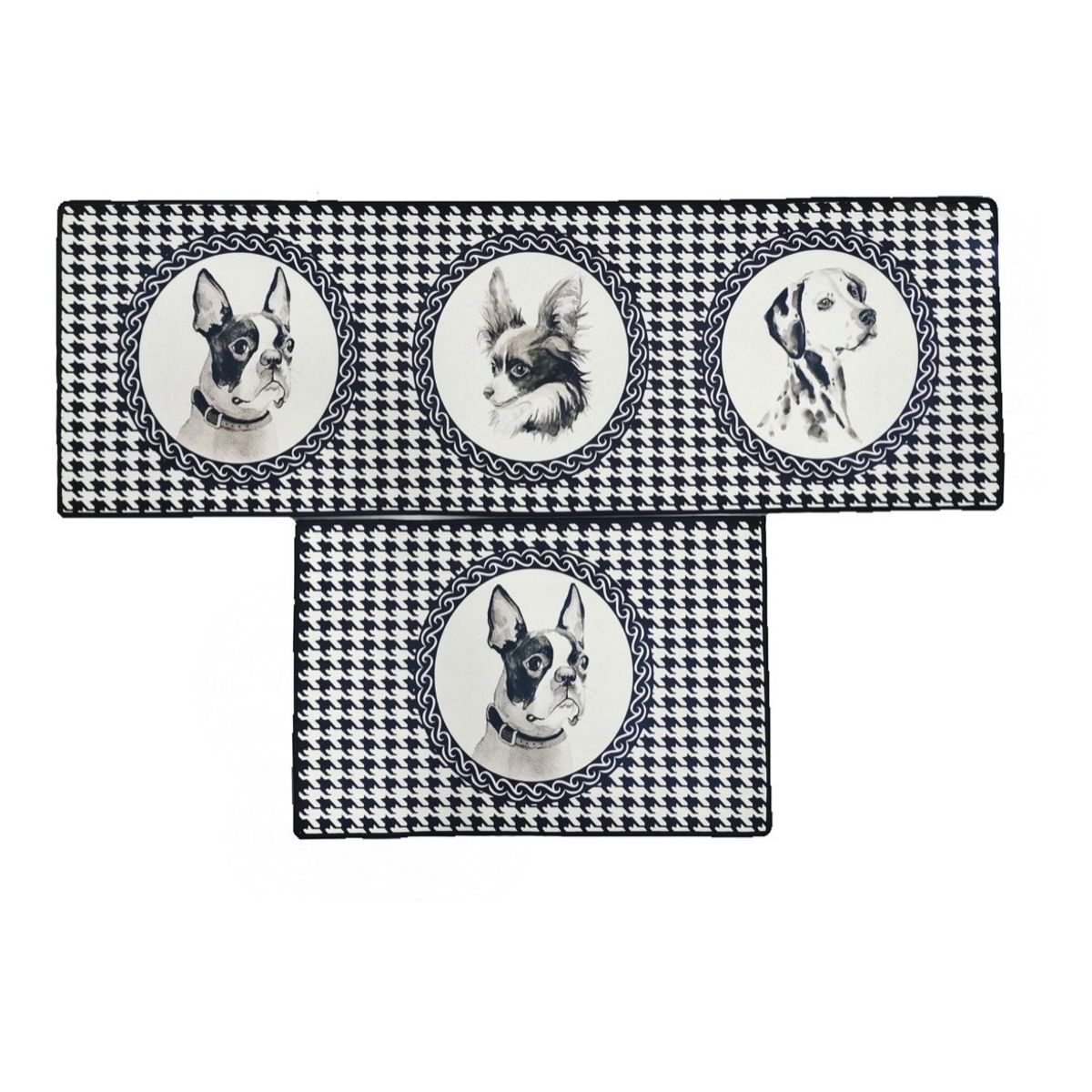 BJ HOGAR - Set 2 Alfombra Bajada Piso Antideslizante 3 Perros