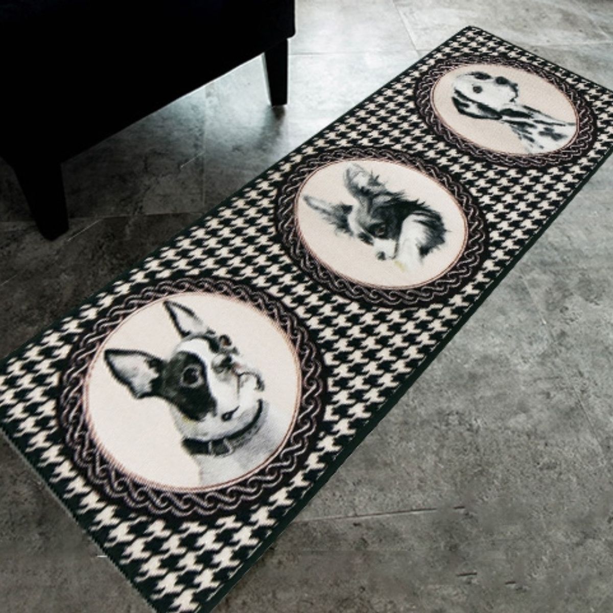 BJ HOGAR - Set 2 Alfombra Bajada Piso Antideslizante 3 Perros