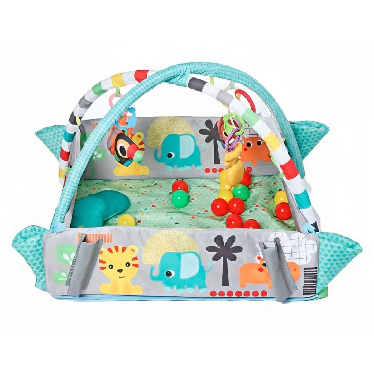 MON PETIT - Gimnasio Alfombra de Actividades Acolchada para Bebe 6 en 1