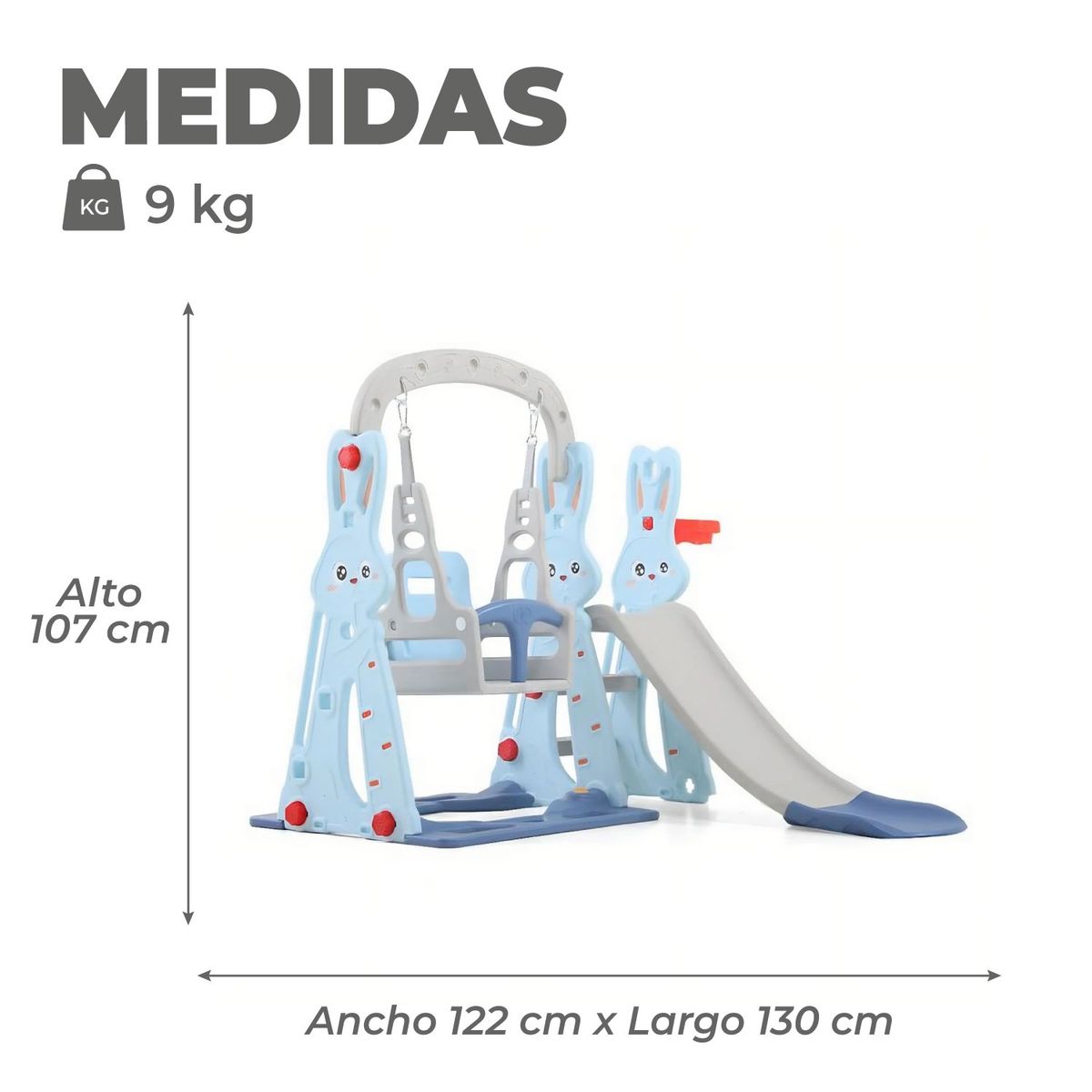 GENERICO - Resbalin Columpio 3 en 1 + Aro Basket, Centro de Juegos