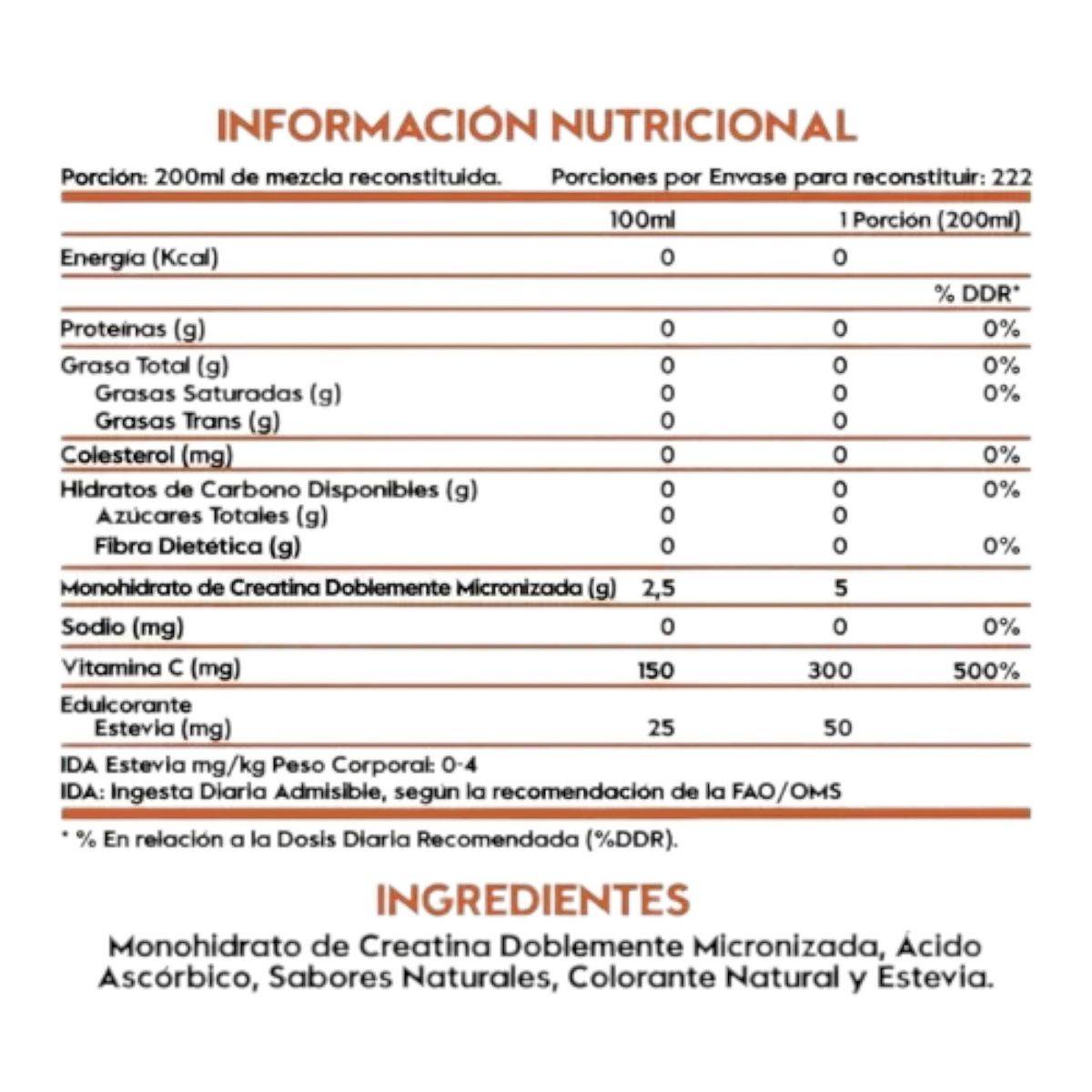 ITALO GROTTINI - CREATINA MONOHIDRATADA 1,200GR - 222 SV  NARANJA - ITALO GROTTINI