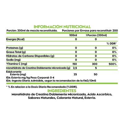 Imagen 2 del producto CREATINA MONOHIDRATADA 1,200GR 222 SV SANDIA -