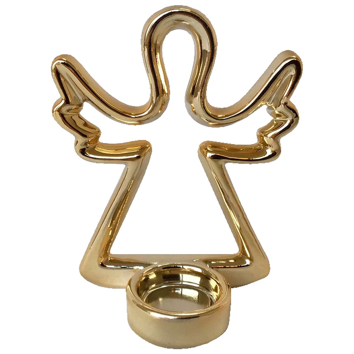 MALLORCA - Portavela Decorativo Angel Navideño Gold