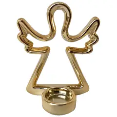 MALLORCA - Portavela Decorativo Angel Navideño Gold
