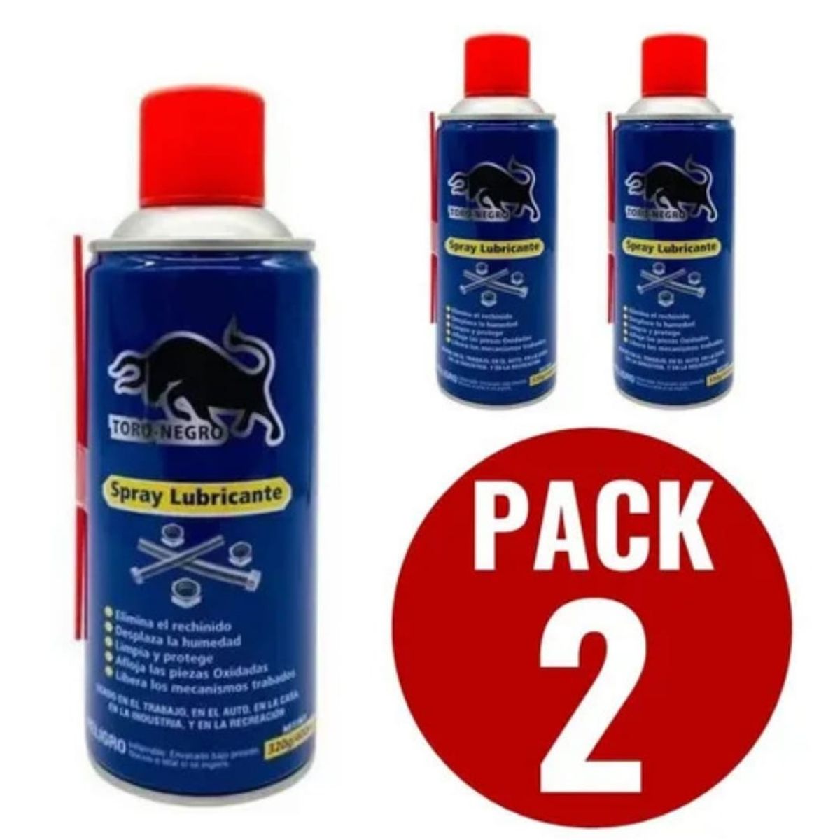 GENERICO - Spray Lubricante Anticorrosivo 400ml Toro Negro. Pack 2