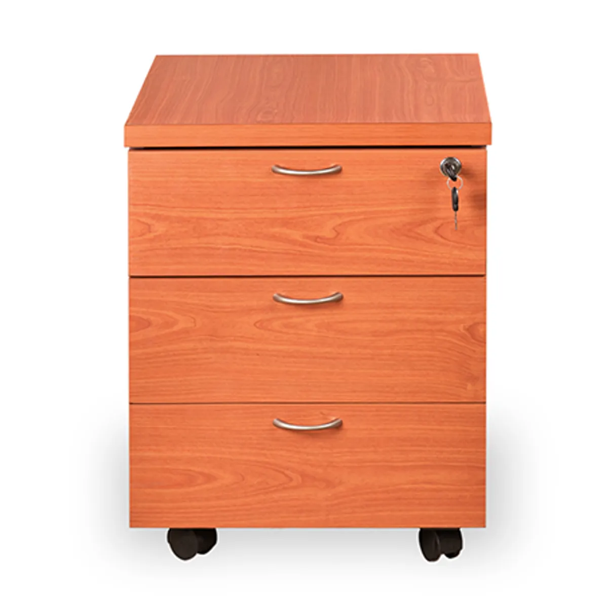 GENERICO - Cajonera Móvil Laminado Compacto con Llave Color Alerce y Gris