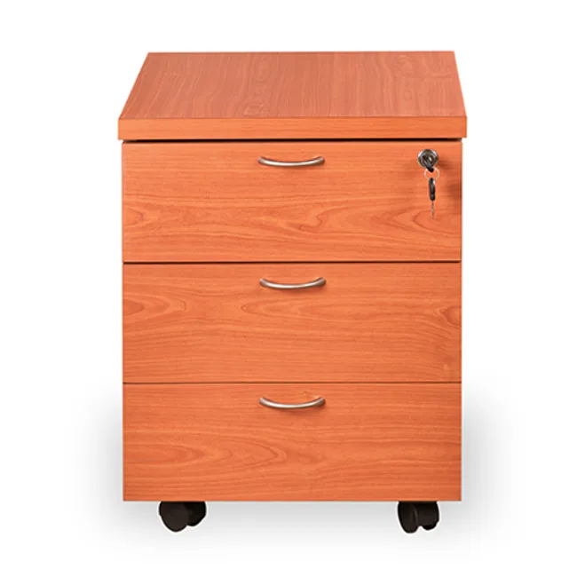 GENERICO - Cajonera Móvil Laminado Compacto con Llave Color Alerce y Gris