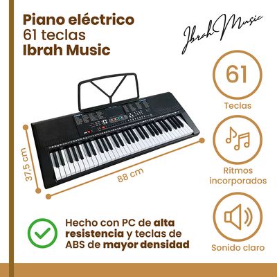 Imagen 2 del producto Piano Eléctrico Yongmei 61 Teclas Teclado Musical USB