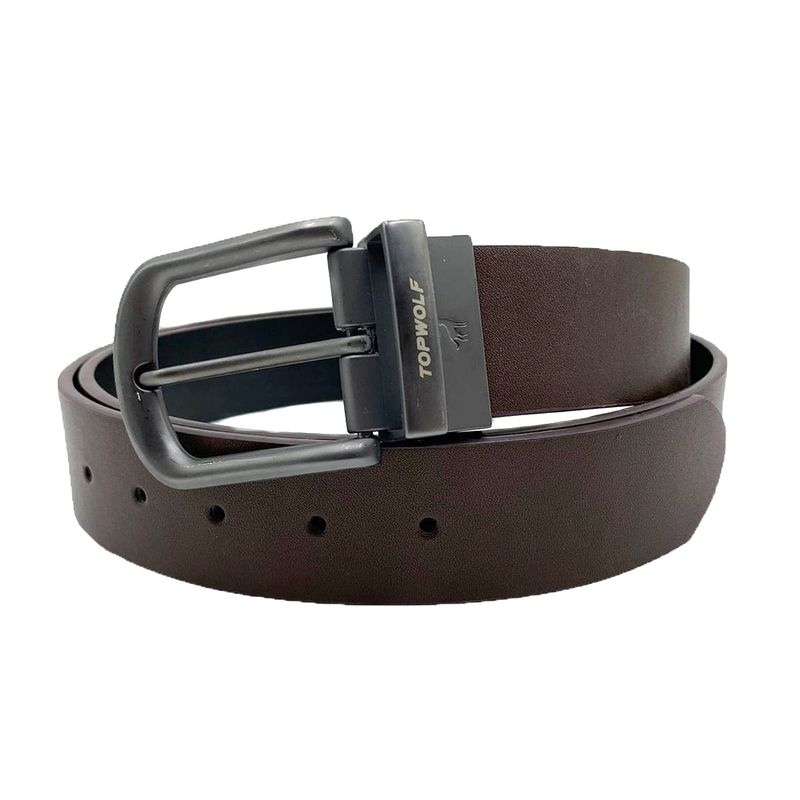 TOPWOLF - Cinturón Reversible Topwolf Timber Ajustable Café Negro Ref15