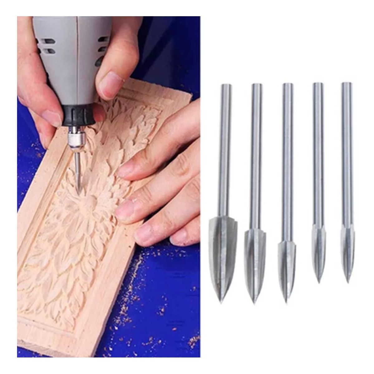 GENERICO - Juego De Brocas Para Grabado En Madera 5u Talla Madera