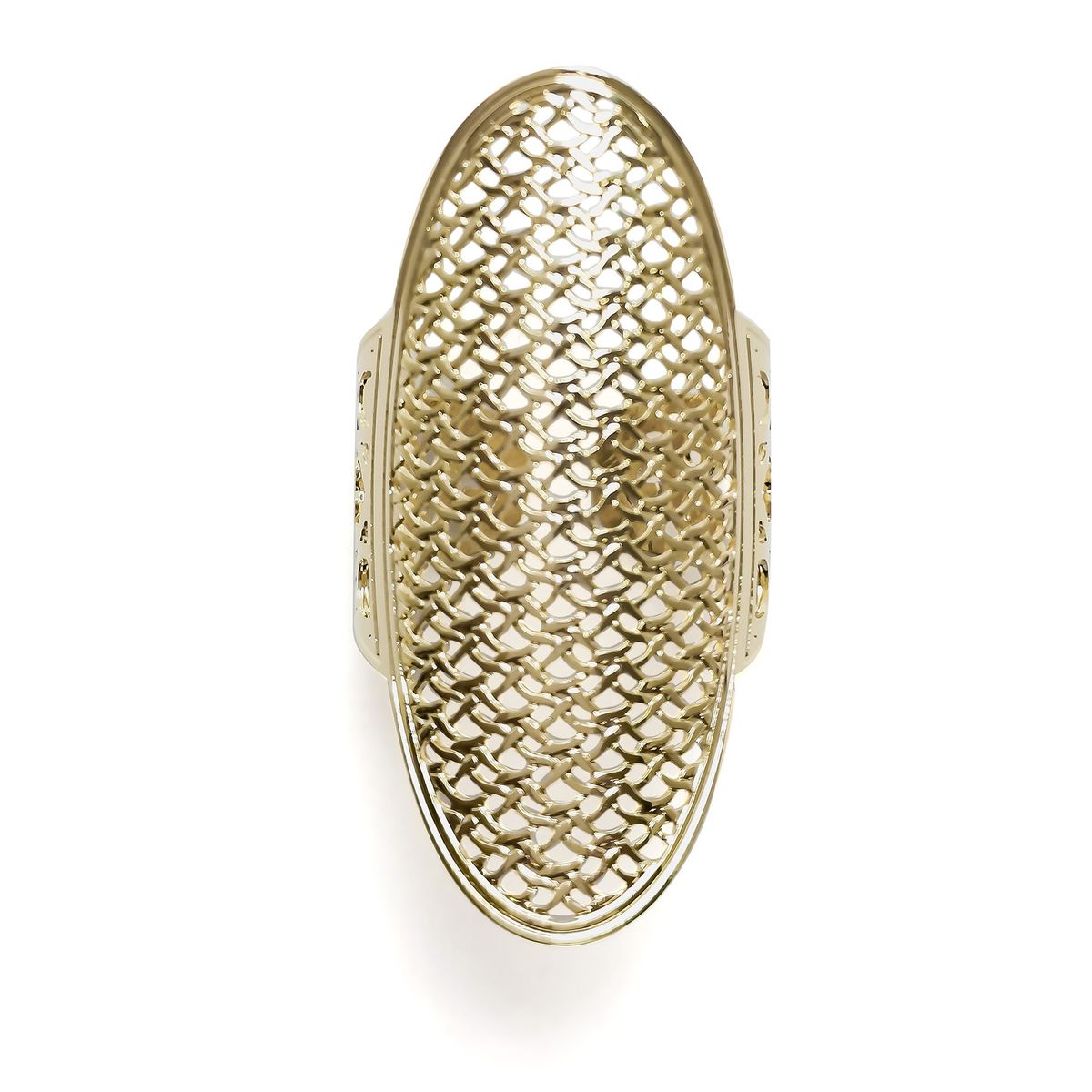 ANDREA COGGIOLA JOYAS - Anillo Ovalado Tejido Enchapado Oro 18K Adaptable