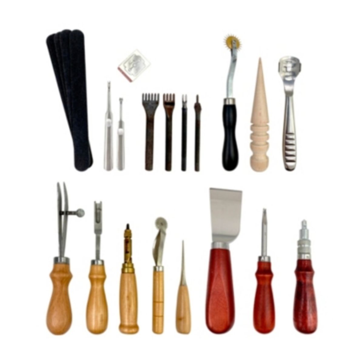 GENERICO - Kit 18 Piezas Herramientas Cuero Pieles Artesanía