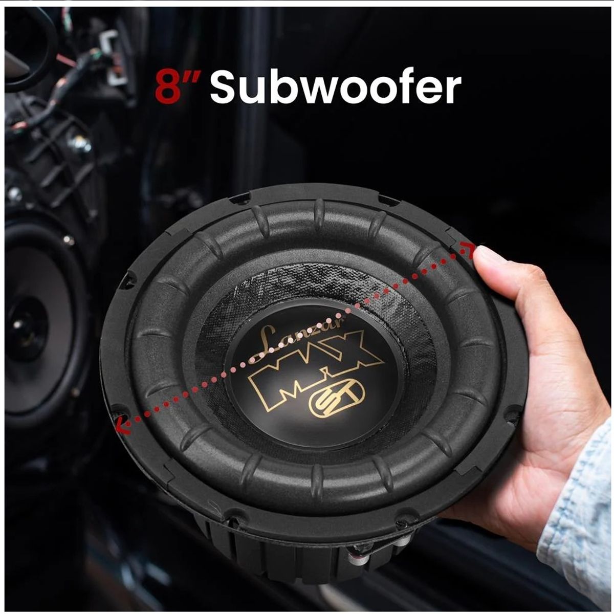 LANZAR - Subwoofer Auto Lanzar de 8 Pulgadas 600 watts