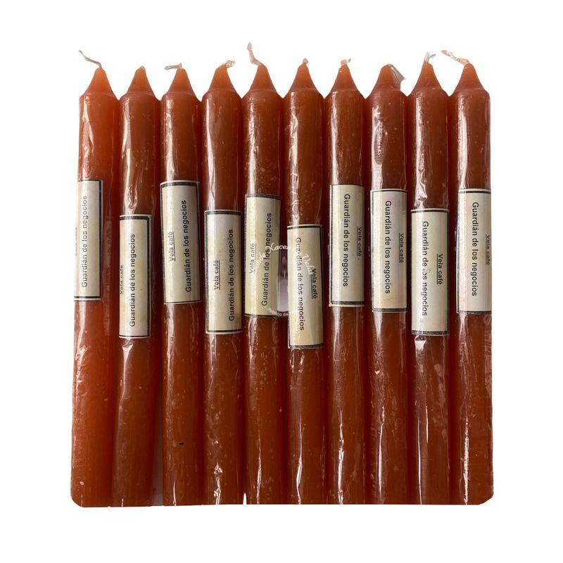 GENERICO - Vela Lisa color Cafe Pack de 10