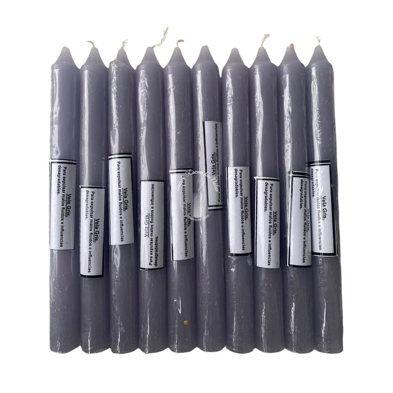 GENERICO - Vela Lisa color Gris Pack de 10