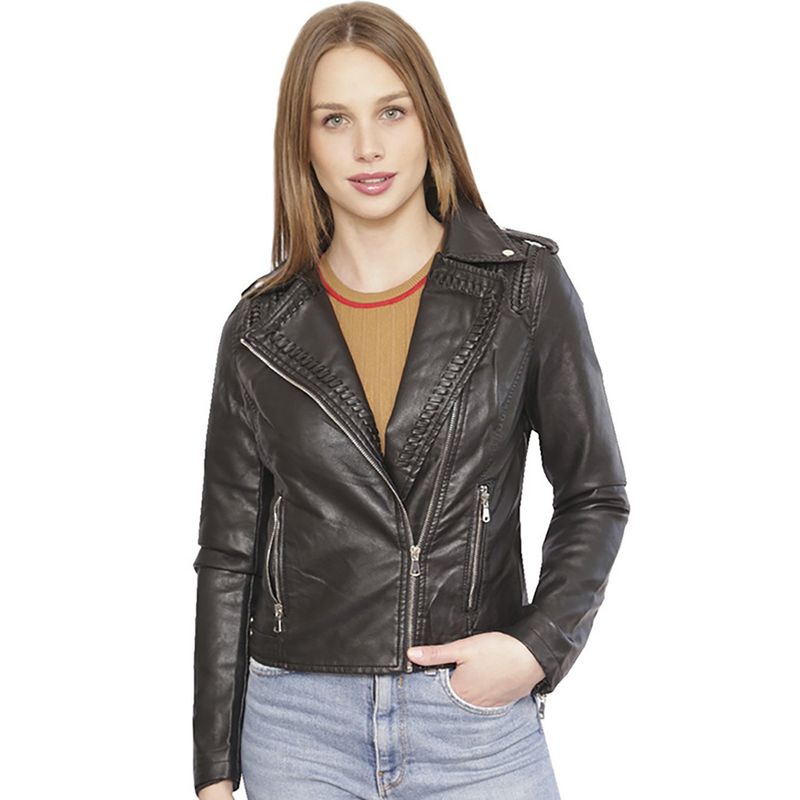 Chaqueta de Ecocuero Mujer Negro Todopiel TODOPIEL Linio Chile