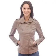 TODOPIEL - Chaqueta de Ecocuero Mujer Beige