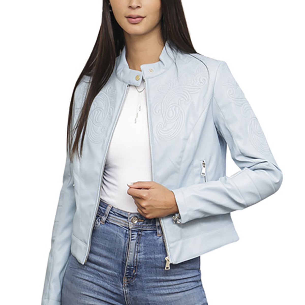 TODOPIEL - Chaqueta de Ecocuero Mujer Celeste Todopiel