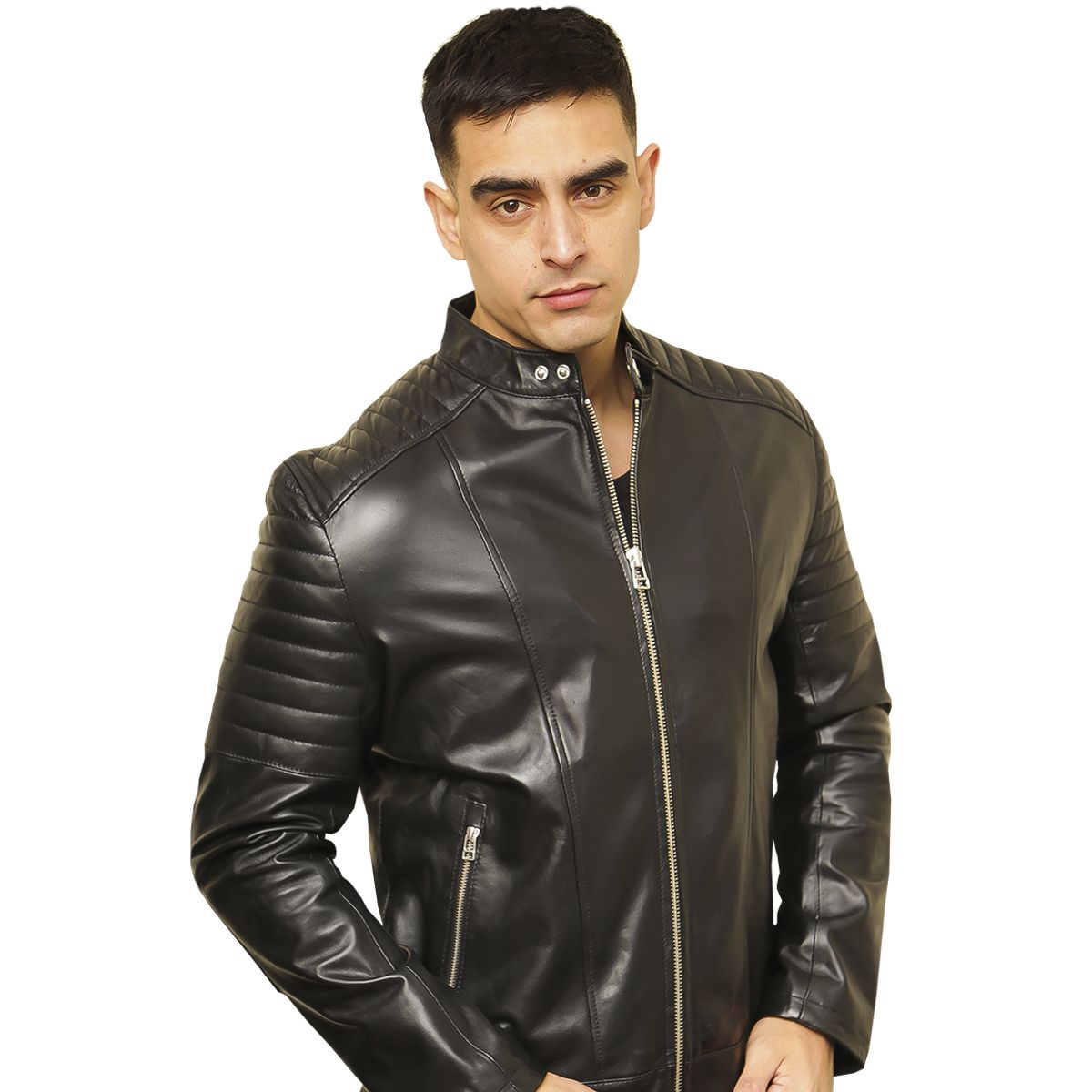 TODOPIEL - Chaqueta de Cuero Hombre Negro Todopiel